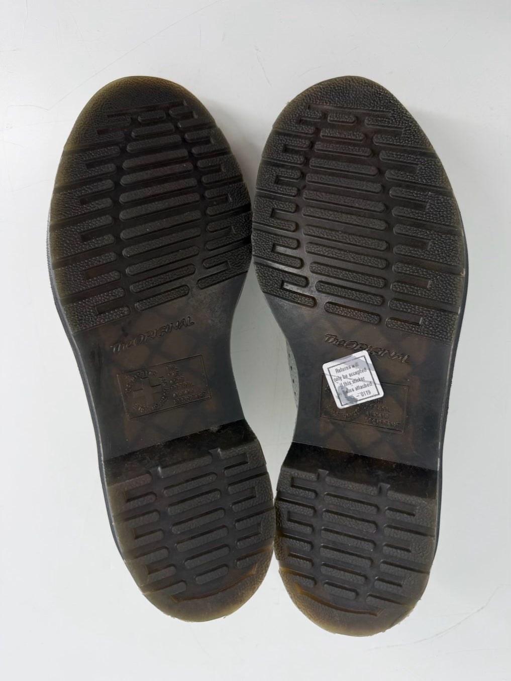 DR MARTENS Size 42 Silver Leather Casual Shoes