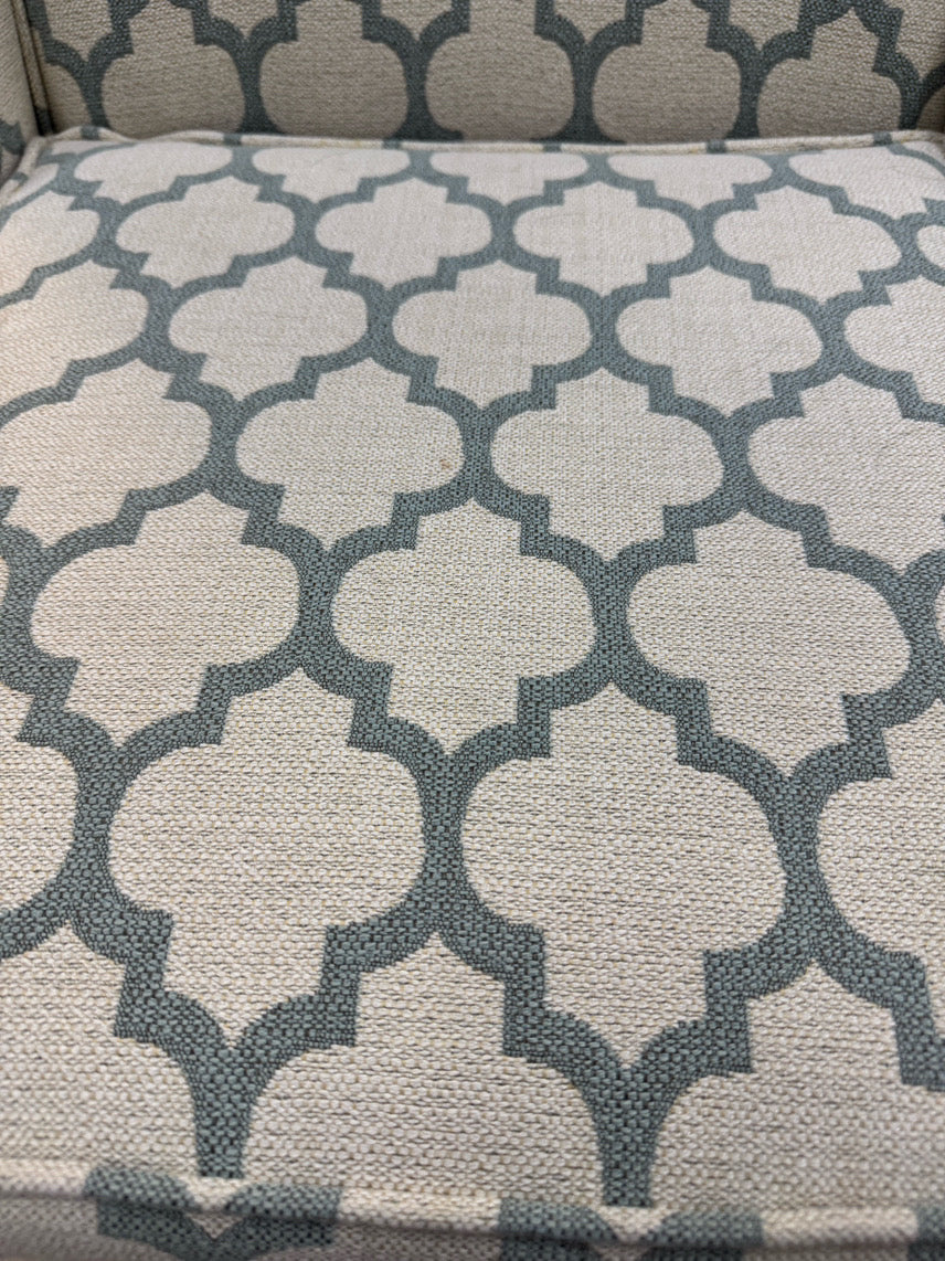 Aqua & Cream Geometric Chair