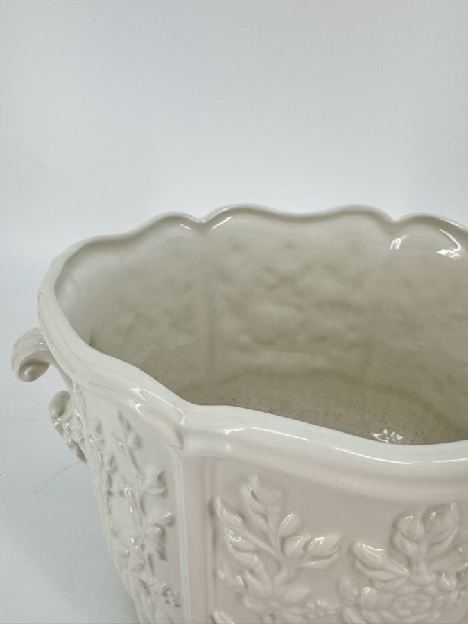 MOTTAHEDEH White Porcelain Oval Cachepot w/ Handles