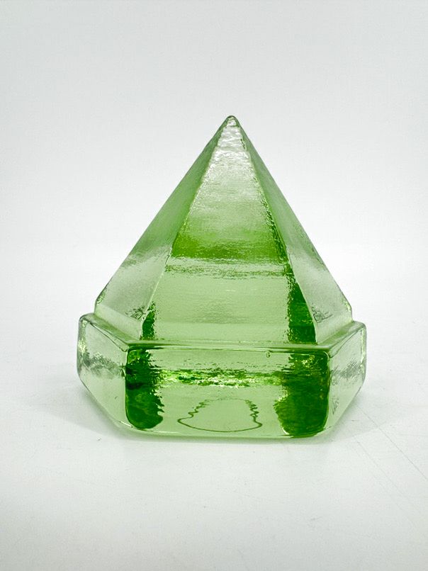 Light Green Glass Hexagonal Pyramid