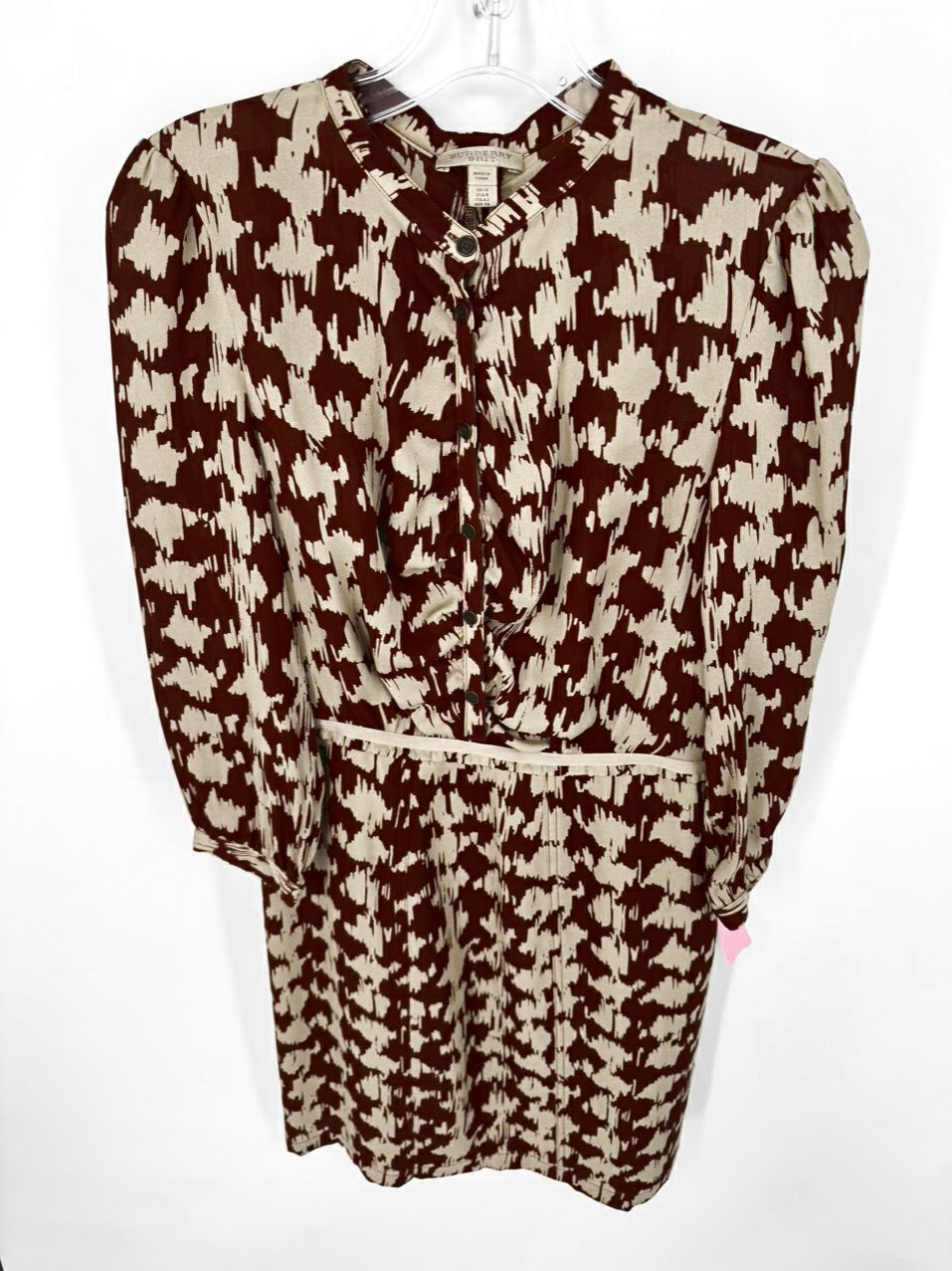BURBERRY BRIT Size 8 Beige & Rust Silk Dress