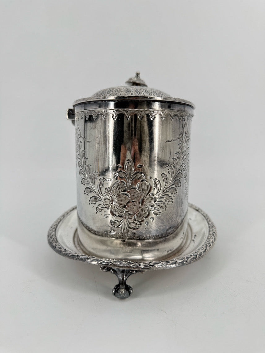 VINTAGE Silver Plate Biscuit Box