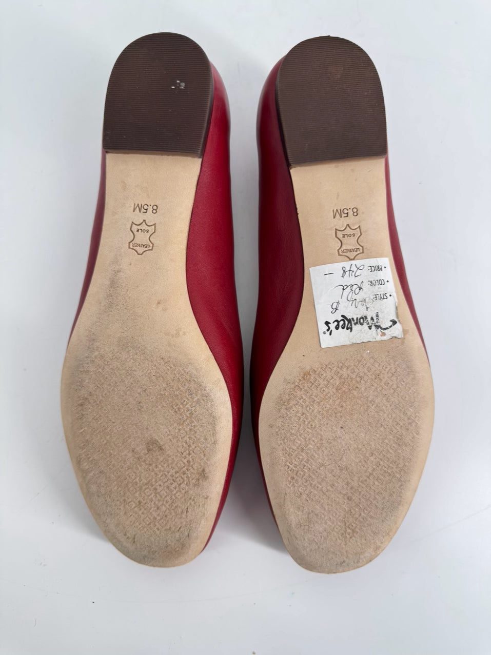 TORY BURCH Size 8.5 Cherry Red Leather Flats