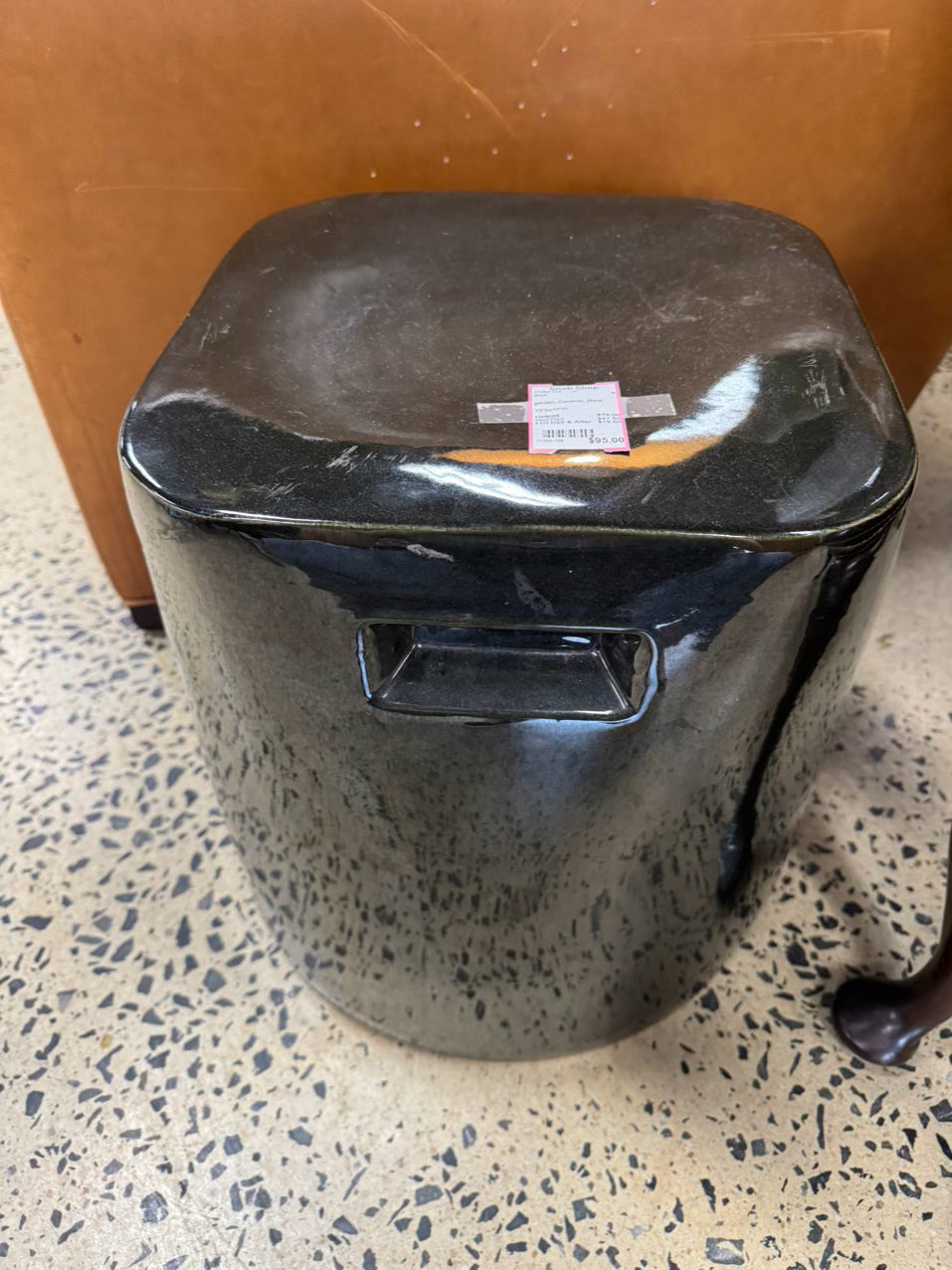 Black Ceramic Garden Stool