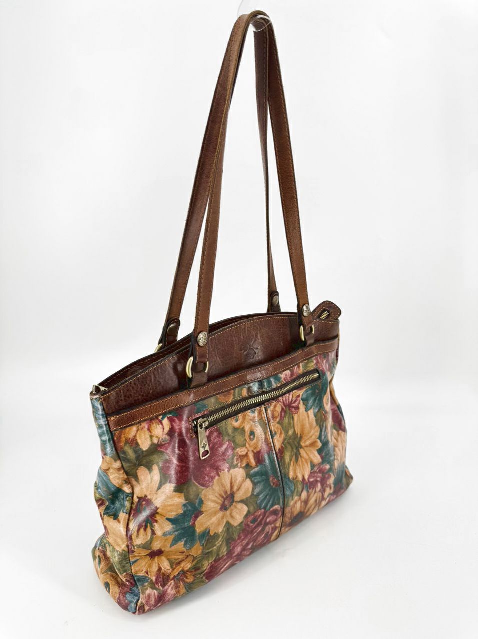 PATRICIA NASH Green & Red Floral Purse