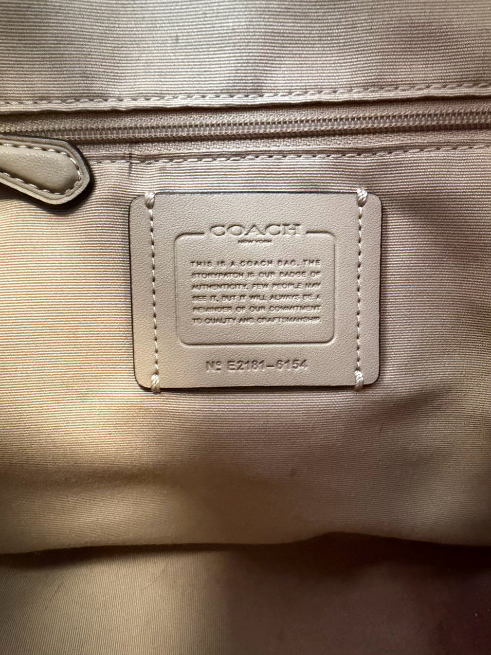 COACH Cream & Black Leather Purse