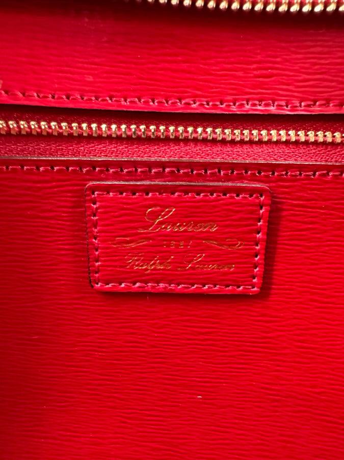 LAUREN RALPH LAUREN Cherry Red Leather Purse
