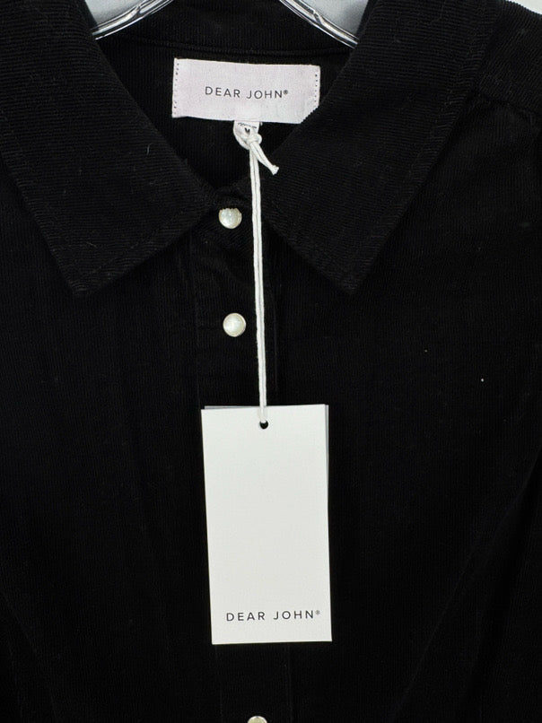 DEAR JOHN Size M Black Corduroy Dress NWT