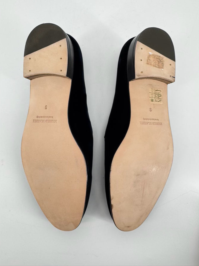 MANOLO BLAHNIK Size 9 Navy Velvet Dress Shoes