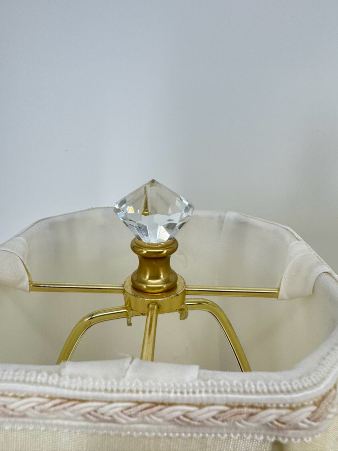 BOMBAY Brass & Glass Pair of Buffet Lamps