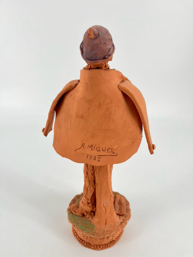 SIGNED Orange Terra Cotta A. Miguel Figure