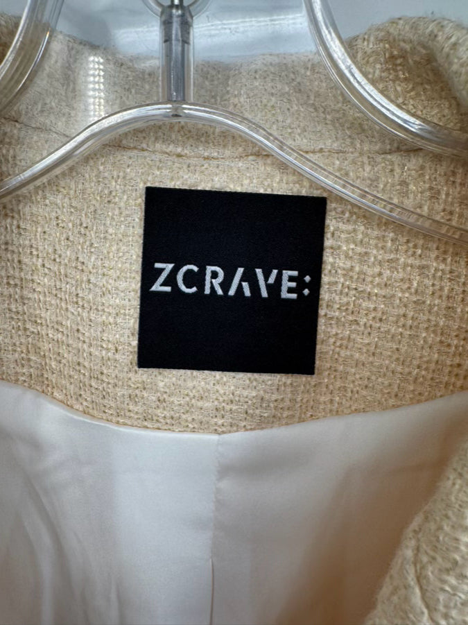 ZCRAVE Size XL Ivory Tweed Blazer