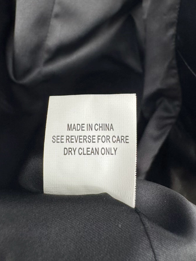 PARKER Size S Black Wool & Lambskin Leather Blazer