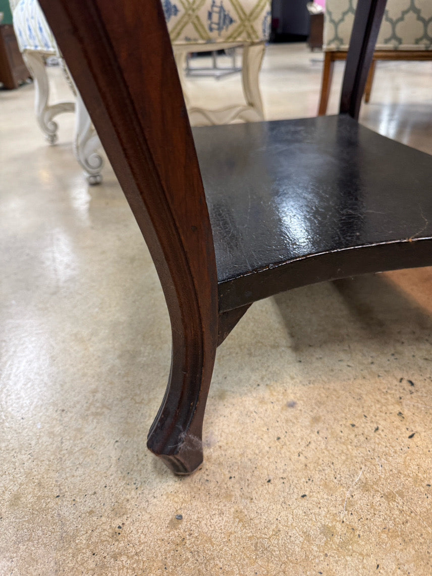 VINTAGE Wood & Marble Victorian Occasional Table