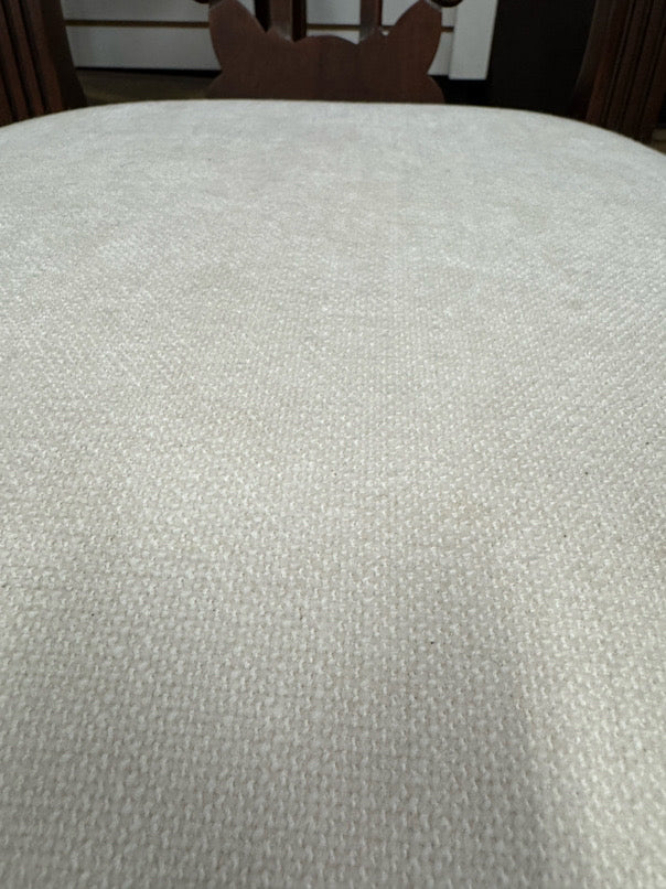 Wood & Cream Upholstered Side Chair