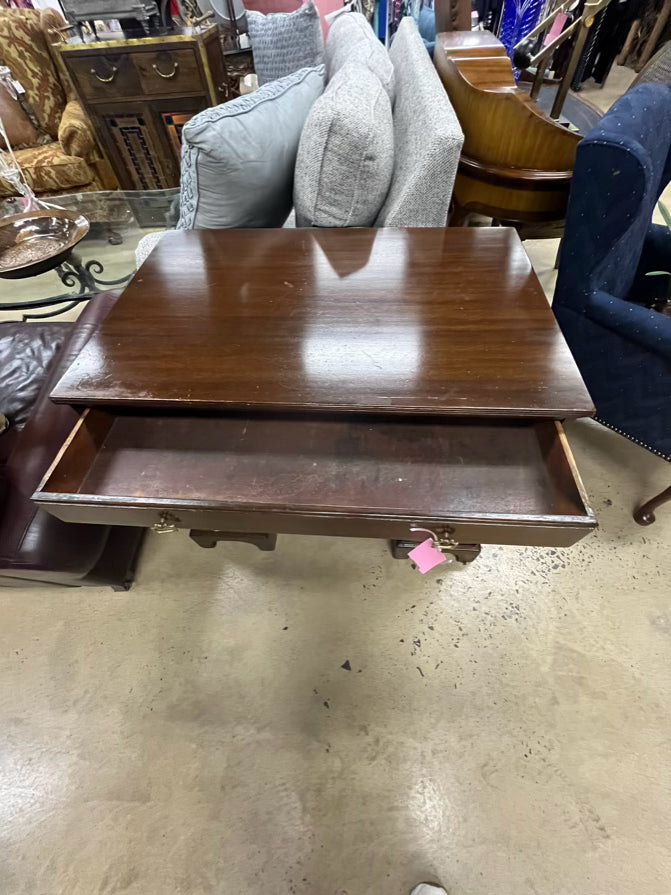 Wood 7 Drawer Desk W/ Hidden Door
