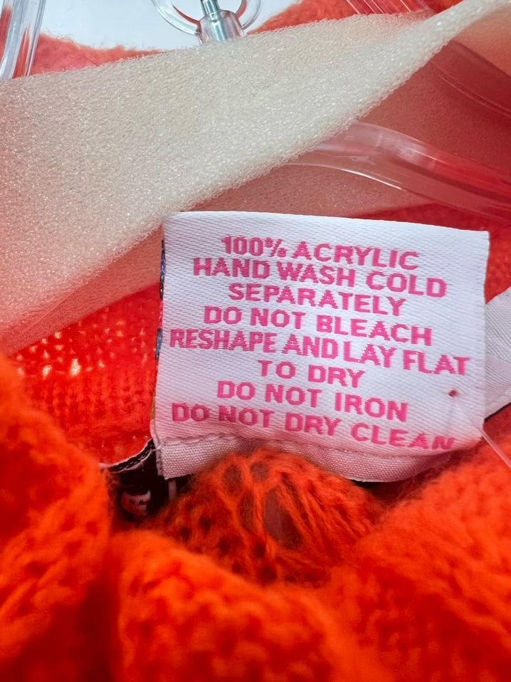 GRETCHEN SCOTT Size L Neon Orange Cowl Neck Sweater NWT