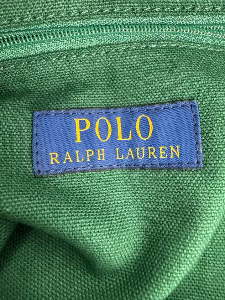 POLO RALPH LAUREN Hunter Green Canvas Letter Tote Bag NWT