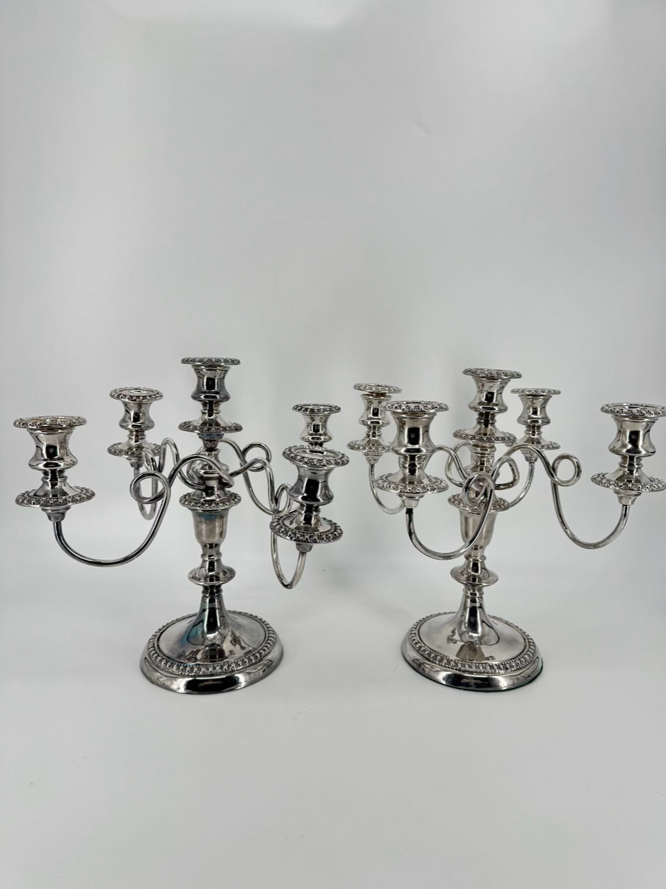 Silver Plate 4-Arm Pair of Candelabras