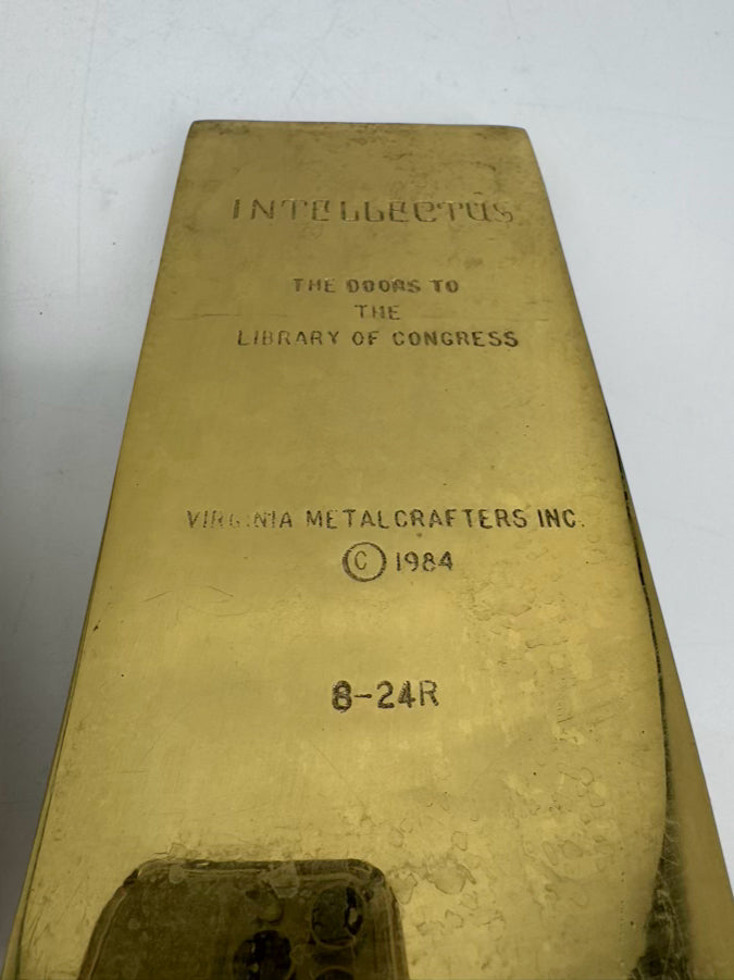 VIRGINIA METALCRAFTERS Brass The Doors to the Library of Congress Bookends