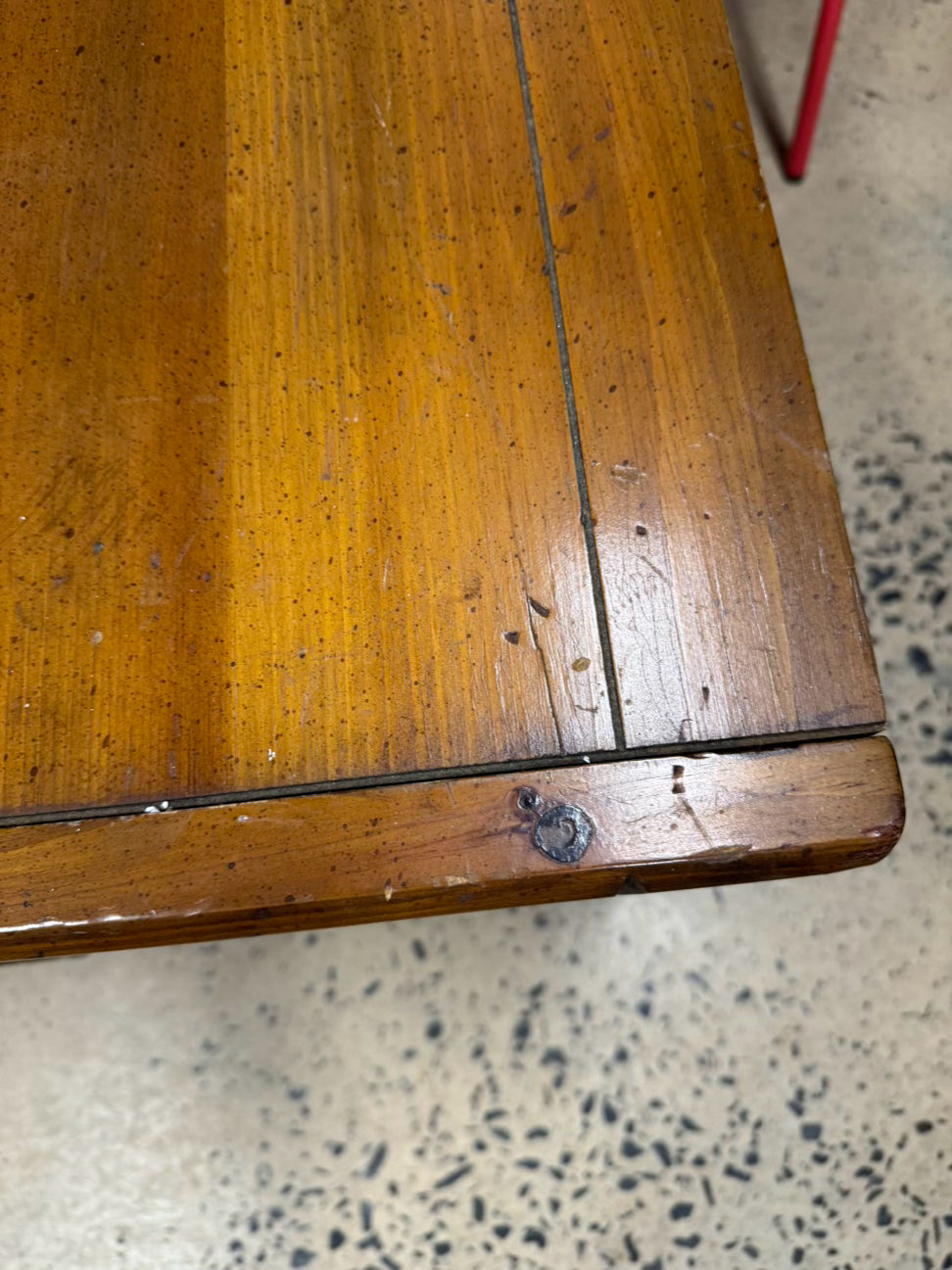 Wood Chevron Mid Century 2-Door Coffee Table