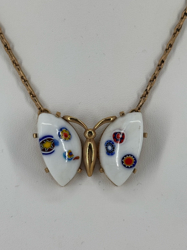 EISENBERG ICE Gold Tone Butterfly Pendant Necklace