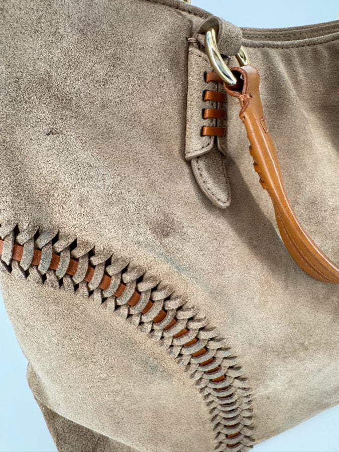 LAUREN RALPH LAUREN Buff Suede Purse