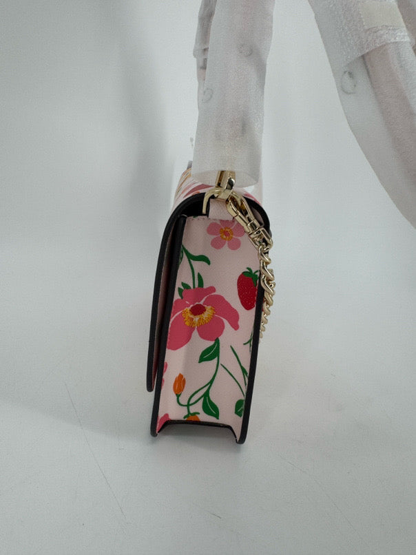 KATE SPADE Pink Leather Floral Madison Flap Crossbody Bag NWT