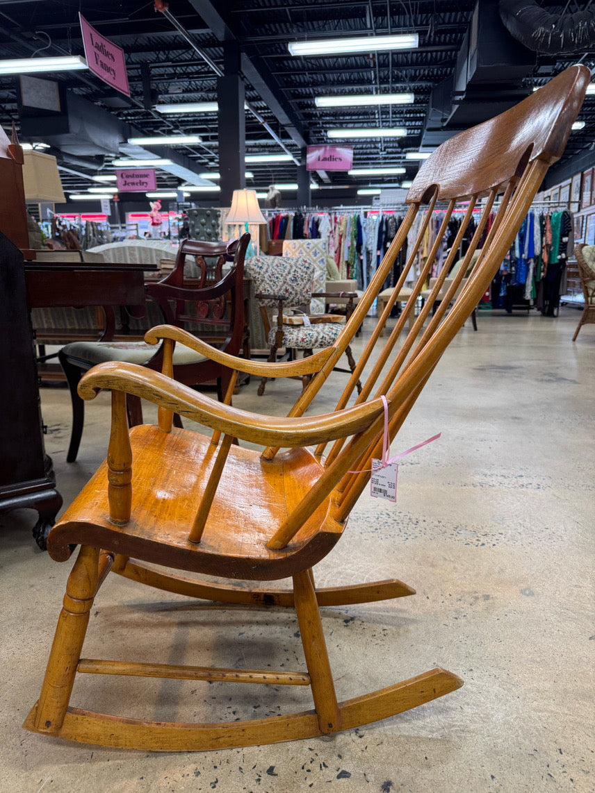 ANTIQUE Blonde Wood Rocking Chair