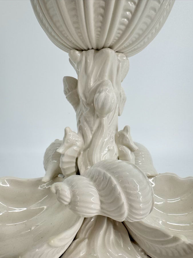 MOTTAHEDEH White Porcelain Shell Tiered 4-Dish Serving Piece