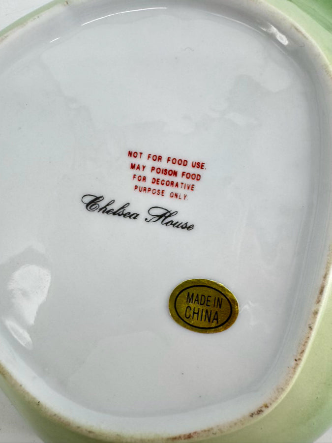 CHELSEA HOUSE Green, Yellow & Pink Porcelain Flower Bowl