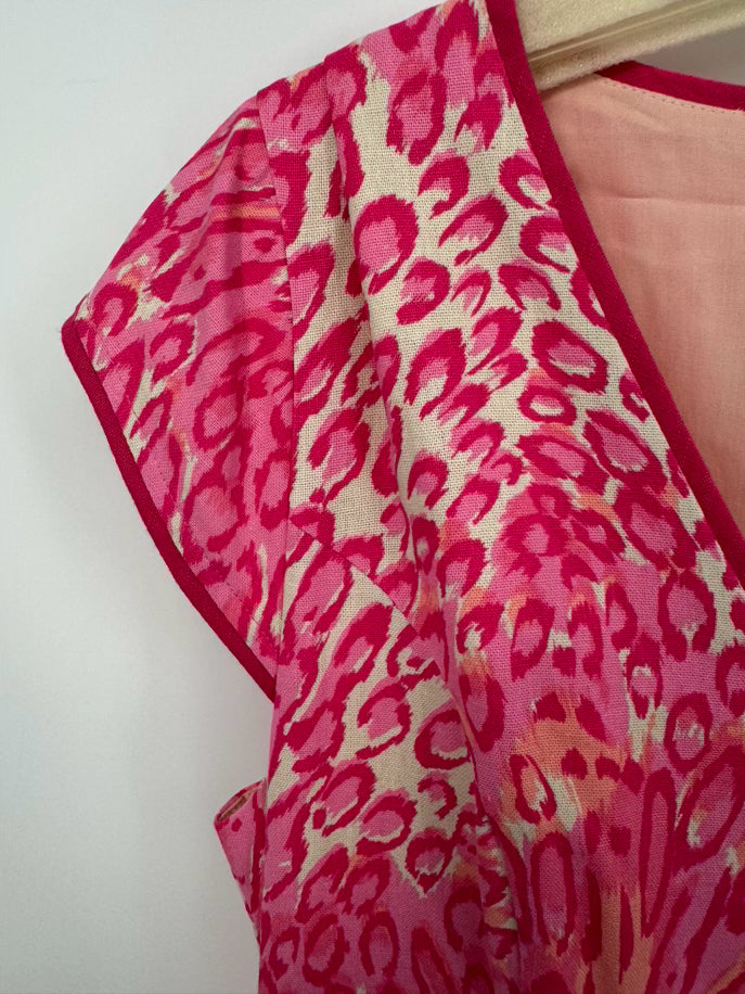 JULIE BROWN Size 8 Pink Leopard Print Shila Dress NWT