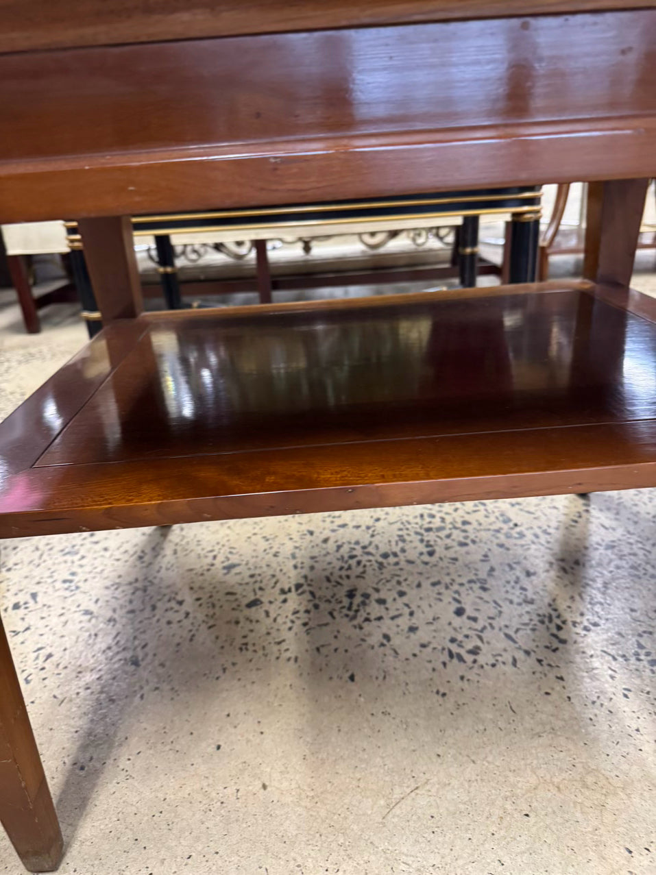 TOMLINSON Wood Mid Century Tiered Side Table