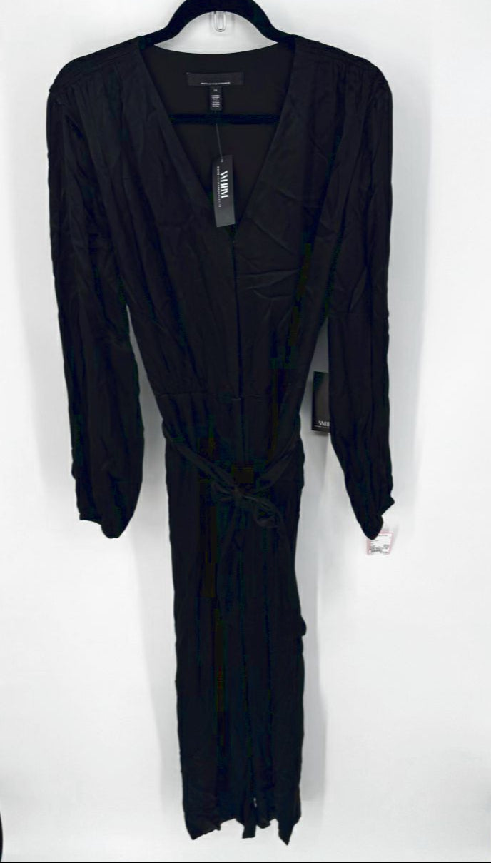 WHBM Size 14 Black Satin Jumpsuit NWT