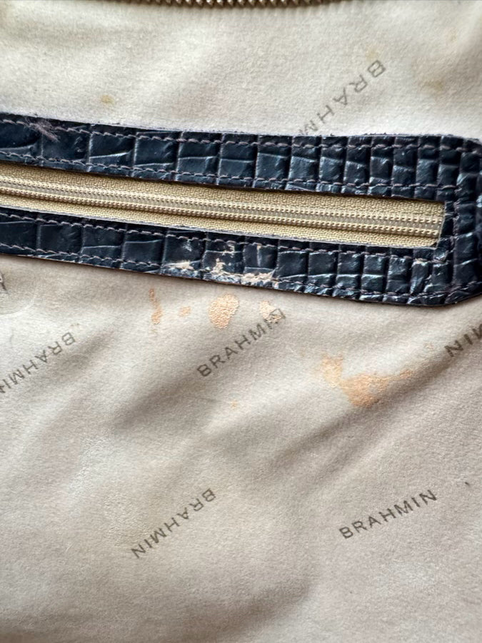 BRAHMIN Chocolate Embossed Leather Purse
