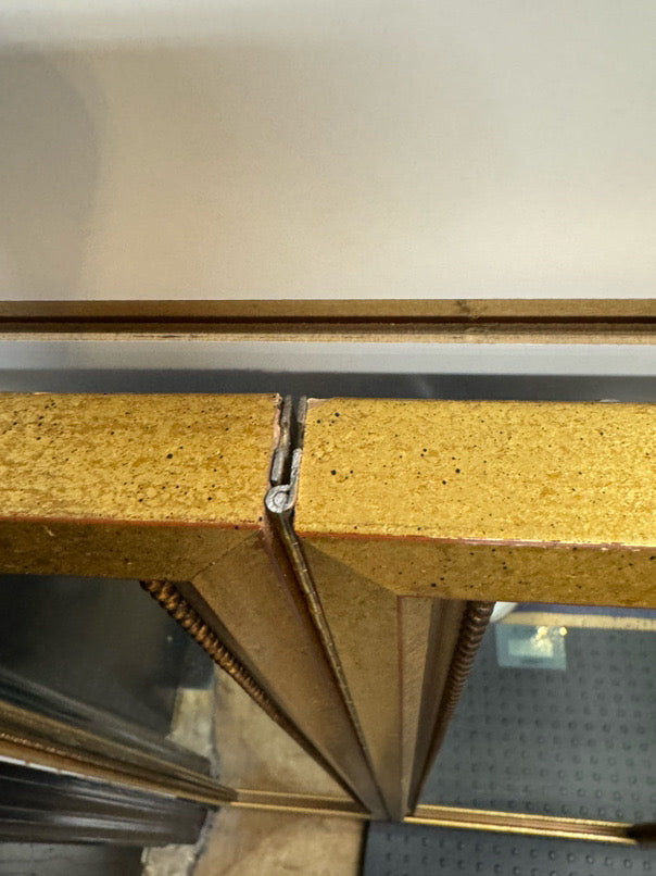 Gold Wood Trifold Mirror