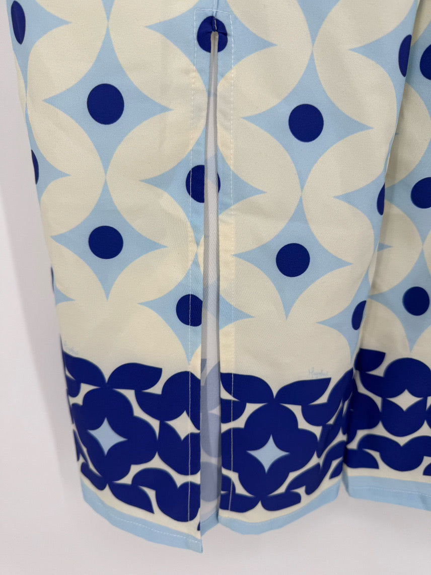 LAVI Size Wmn's L Blue & Cream Print Pants NWT
