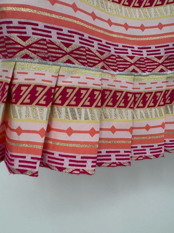 LAUNDRY BY S SEGAL Size 6 Magenta/Gold Print Sleeveless Dress