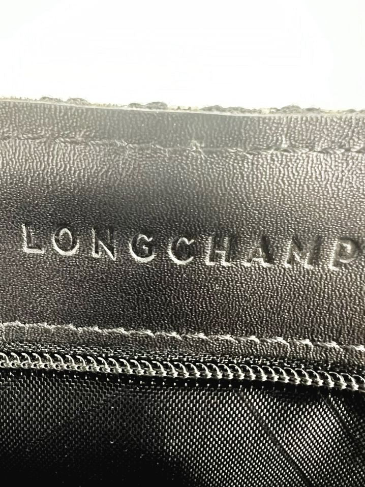 LONGCHAMP Tan & Black Jacquard Monogram Purse