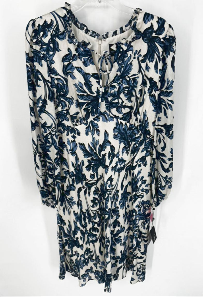 ADRIANNA PAPELL Size 12 Navy Floral Print Dress NWT