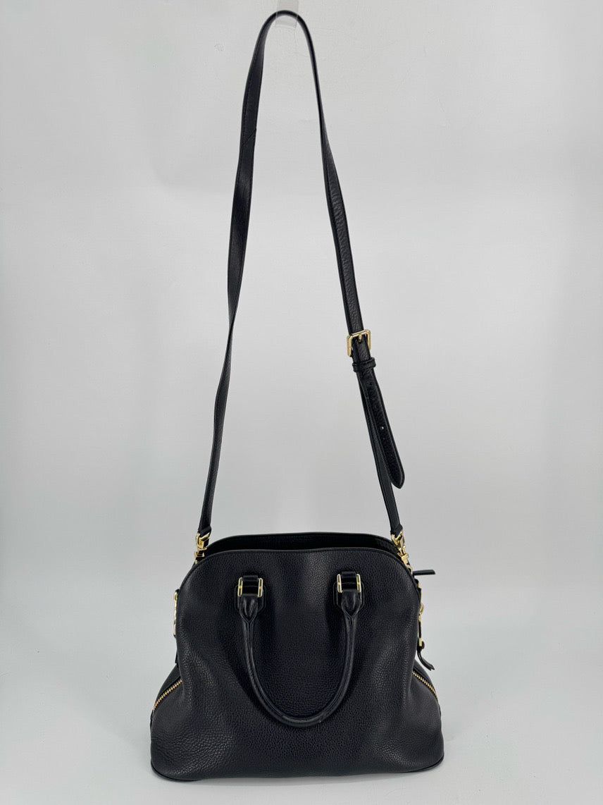 TORY BURCH Black Leather Tote Bag