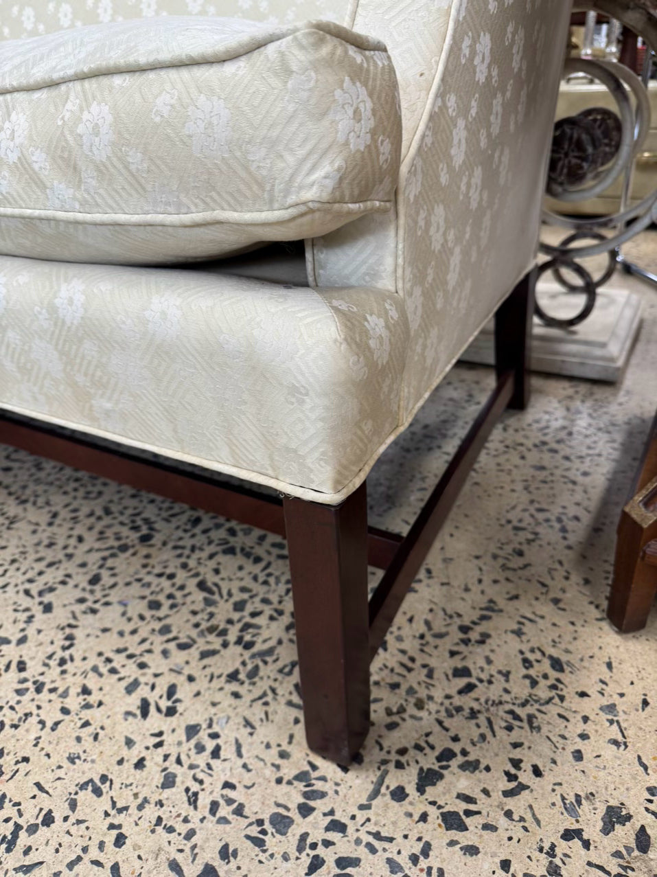 HICKORY CHAIR Pale Yellow Chippendale Sofa