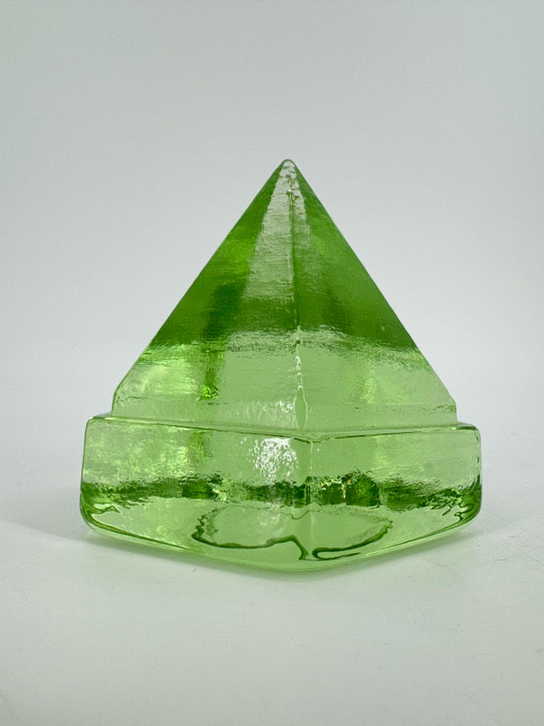 Light Green Glass Hexagonal Pyramid