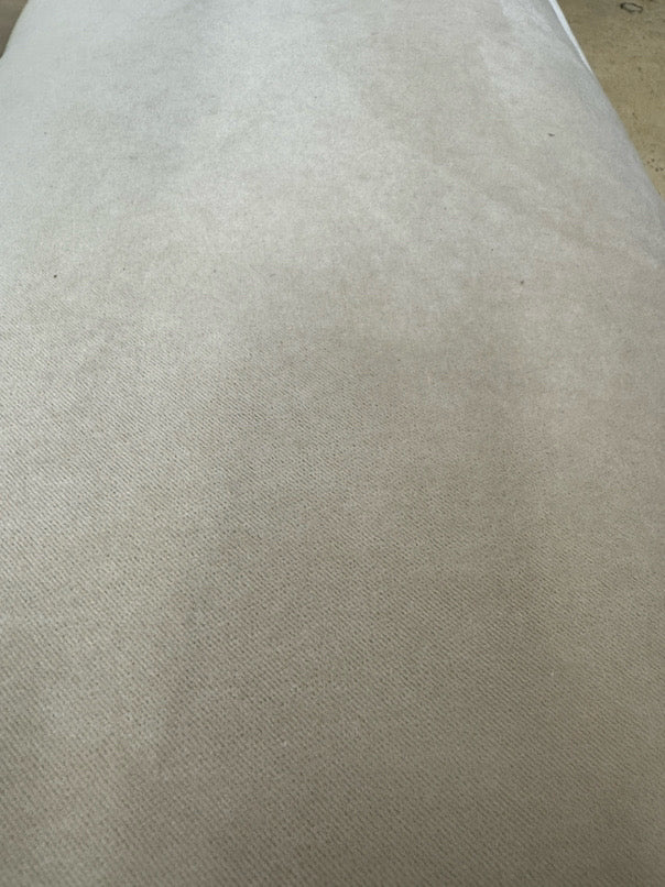 Wood Cream Suede-Like Upholstered Bench
