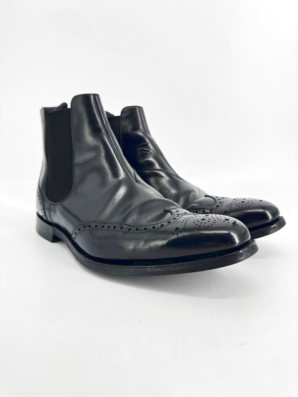 CHURCHS Size 11 Black Leather Boots