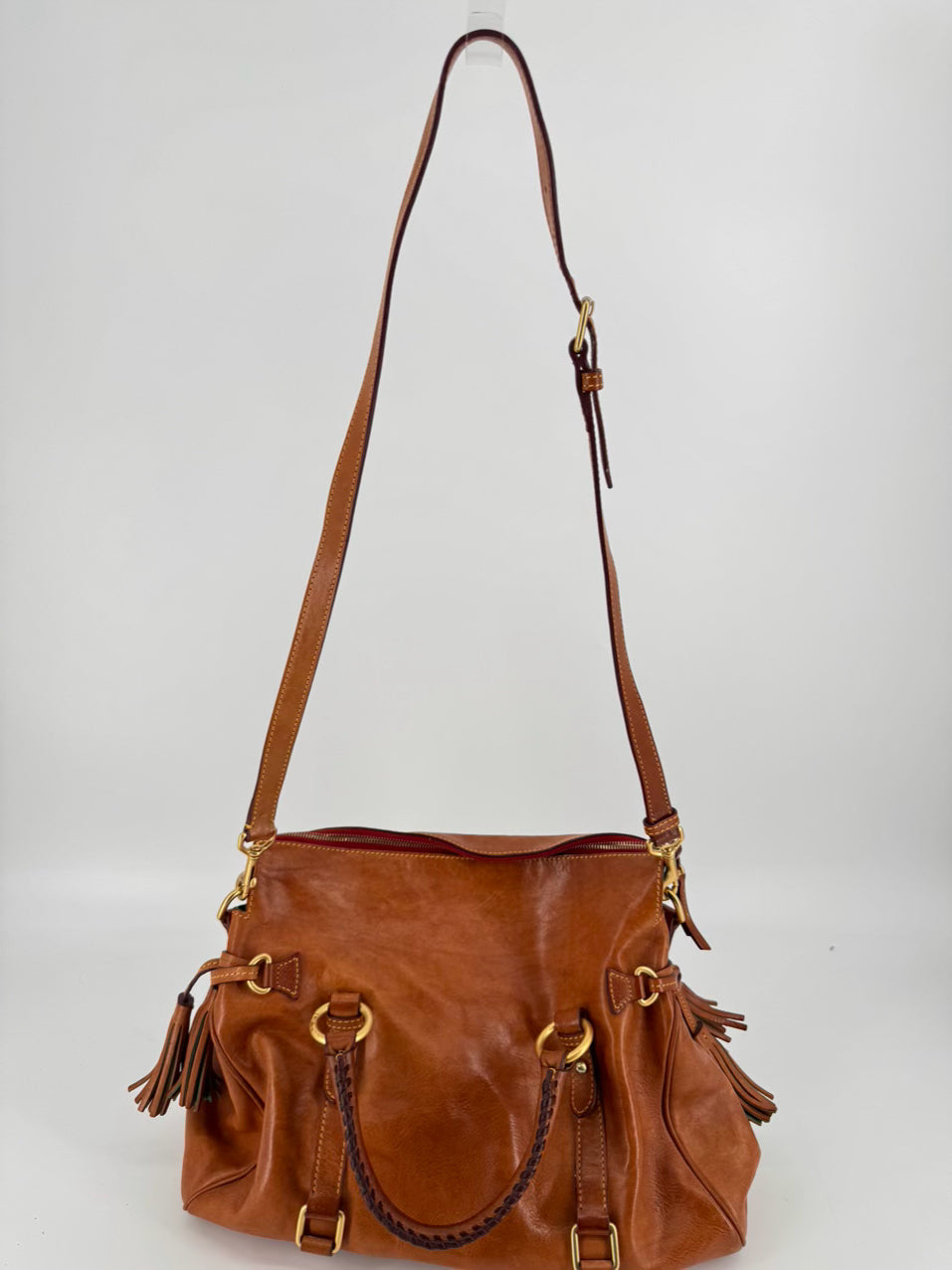 DOONEY & BOURKE Cognac Leather Crossbody Purse