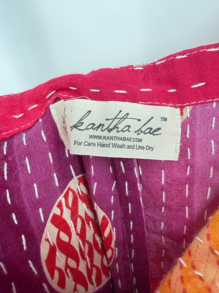 KANTHA BAE Size Wmn's Free Size Magenta/Orange Print Overalls
