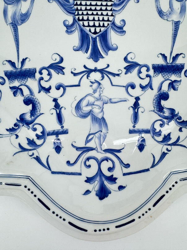 VINTAGE CHELSEA HOUSE Blue & White Porcelain Decorative Wall Plate