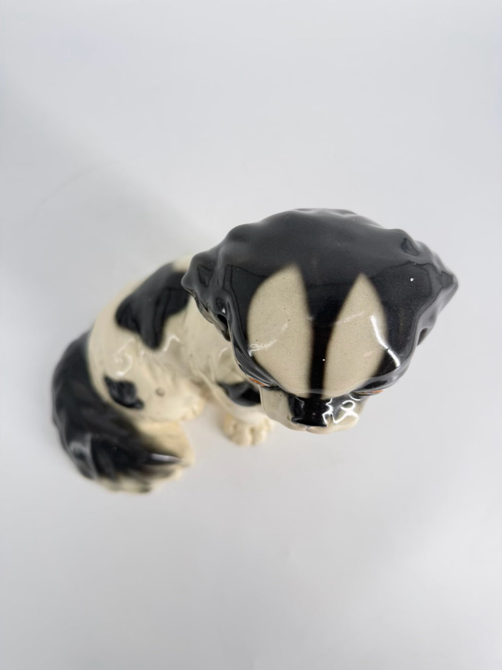 Black & White Ceramic Dog Figure