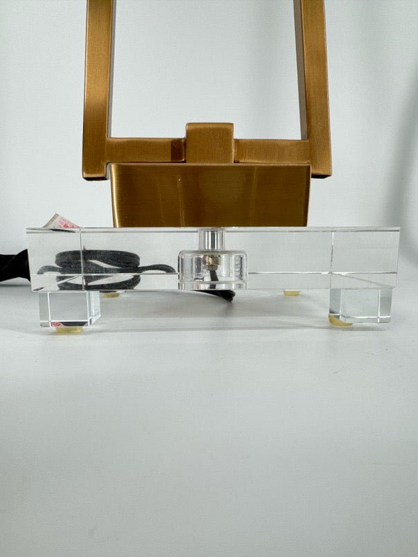 UTTERMOST Brass & Lucite Pair of Lamps